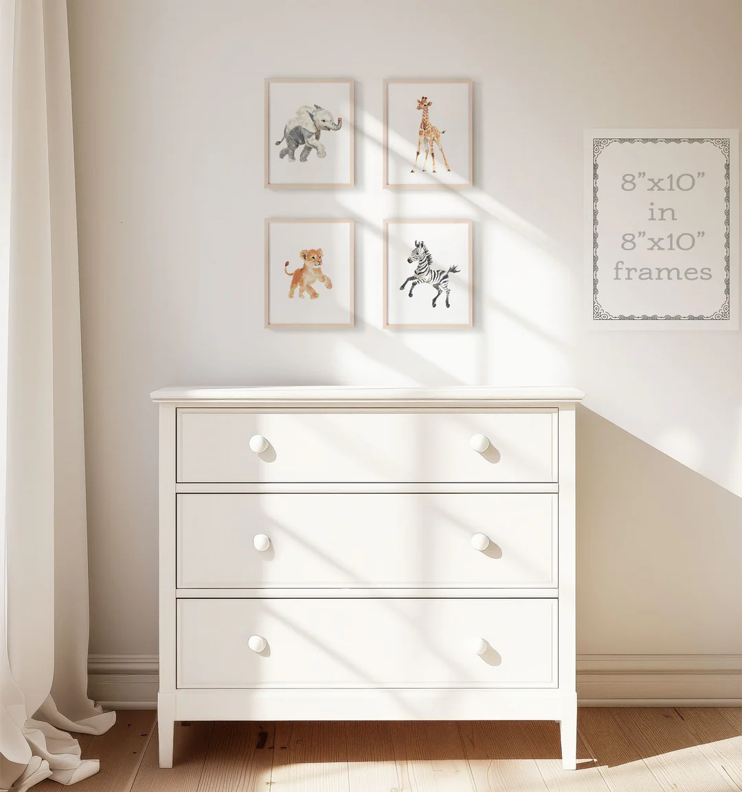 Aquarell Kunstdrucke mit Safari Tiermotiven für Kinderzimmer - Image 6
