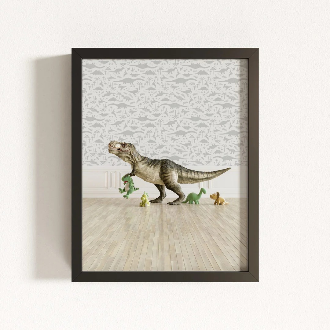 Kunstdruck Dinosaurier Motiv für Kinderzimmer Wanddekoration - Image 4