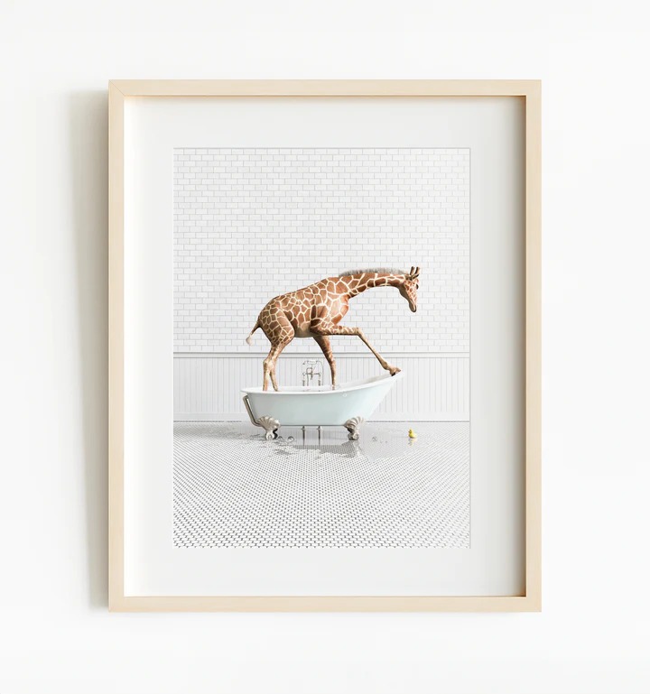 Kunstdruck Tiermotive in Badewannen für Wanddekoration - Image 5