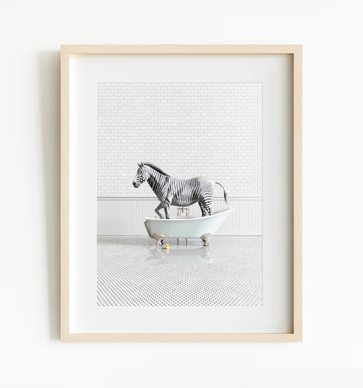 Kunstdruck Tiermotive in Badewannen für Wanddekoration - Image 4