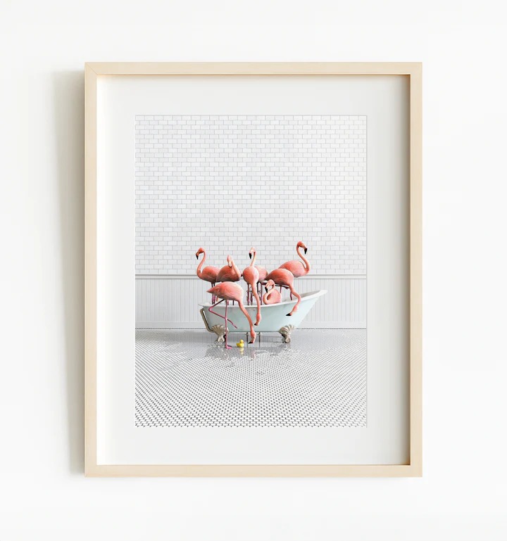 Kunstdruck Tiermotive in Badewannen für Wanddekoration - Image 3